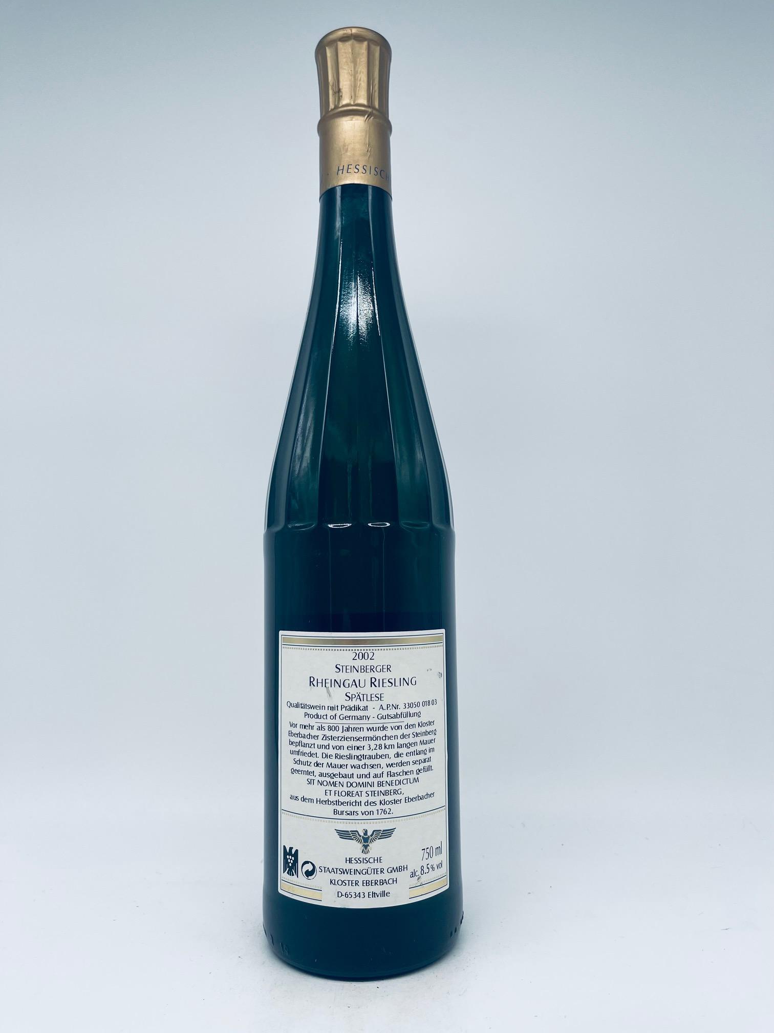 2002 Staatsweingut Kloster Eberbach, Steinberger Riesling Spätlese Goldkapsel, Versteigerungswein – Bild 3