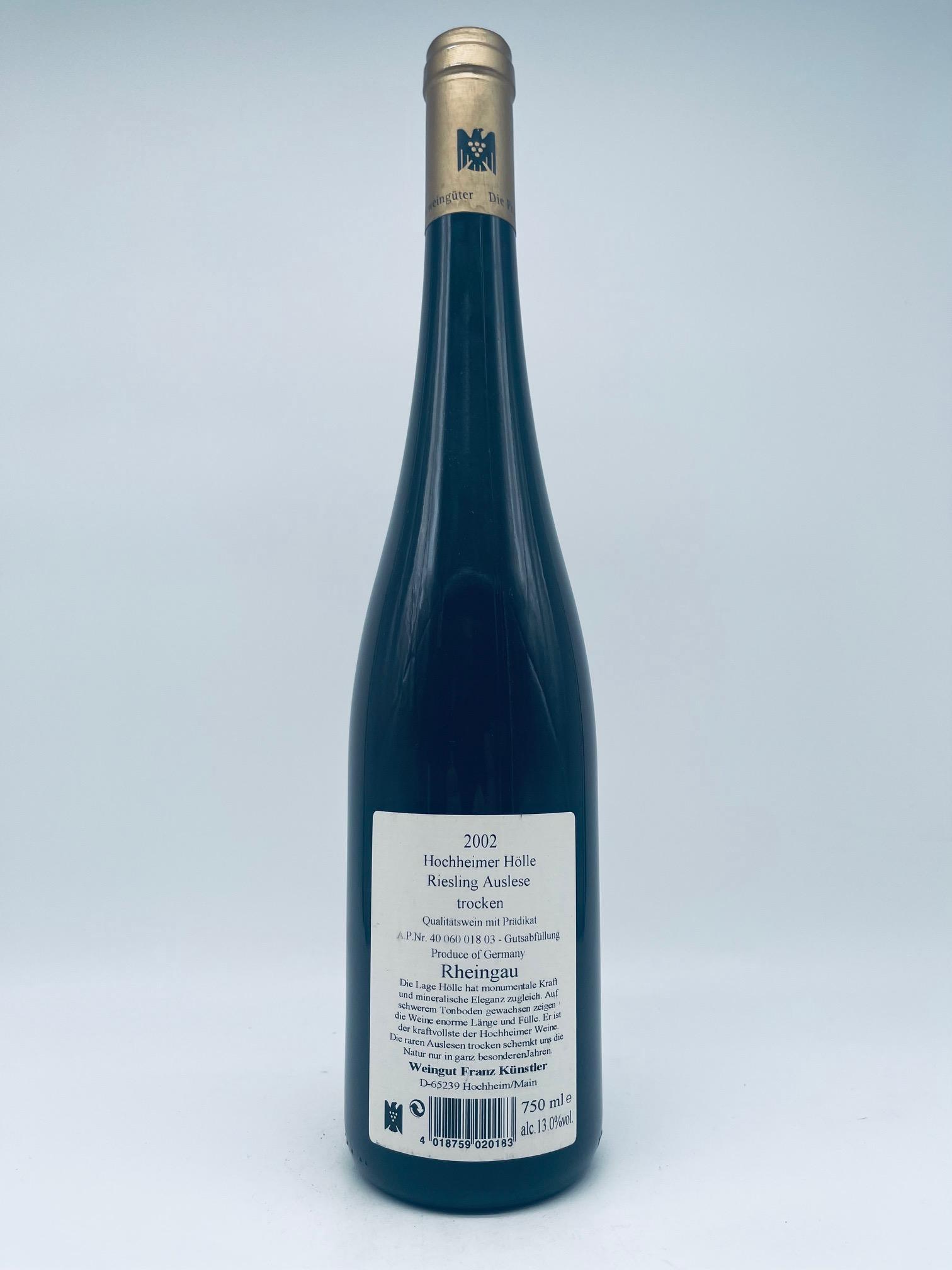 2002 Weingut Künstler, Hochheimer Hölle Riesling Auslese Goldkapsel Trocken – Bild 3